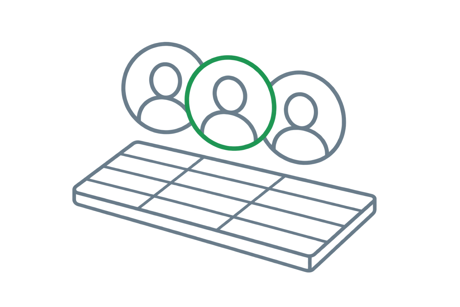 Illustration of a team working together